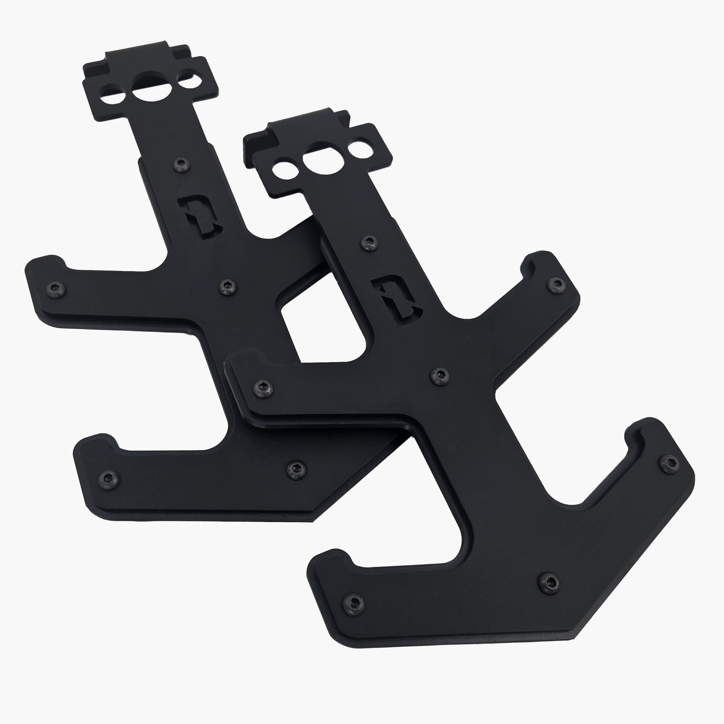 Front view of Darko Lifting Double Decker Barbell Anchor showing dual bar storage hooks and powder-coated finish