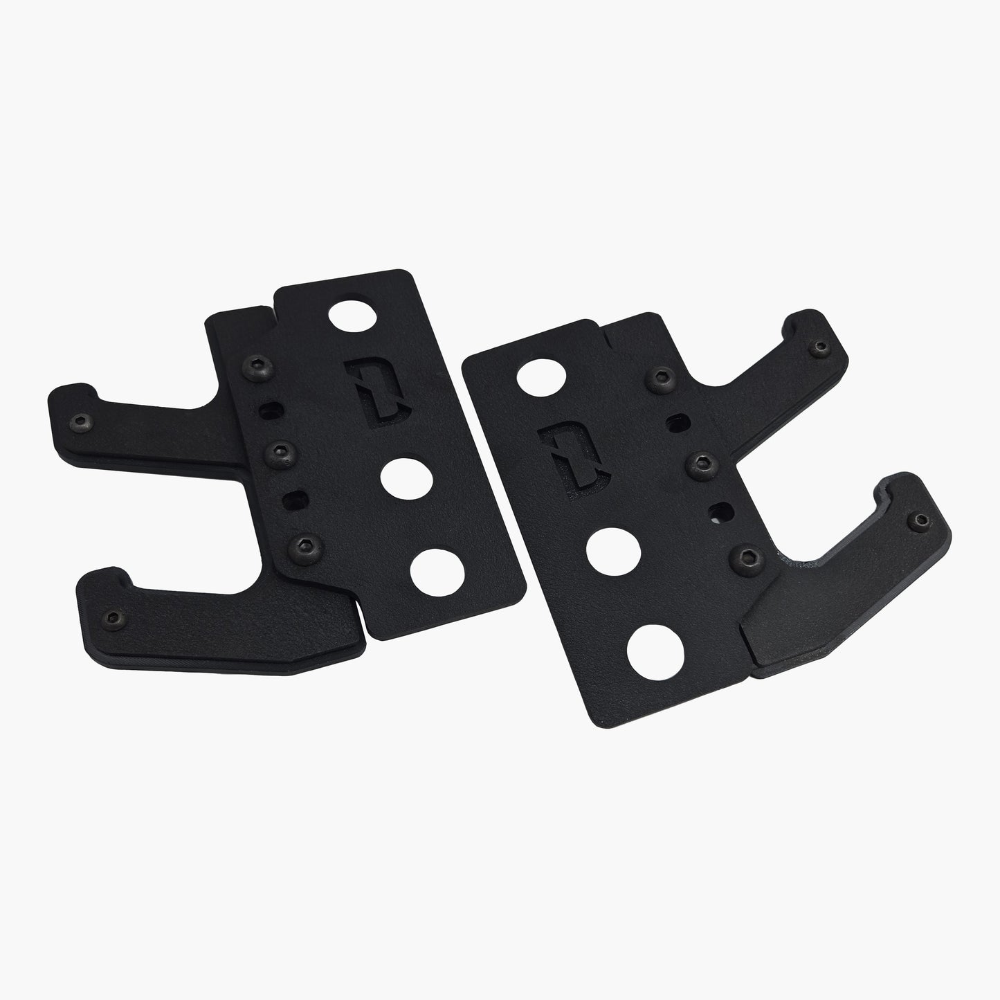 The Dock rack barbell holder mounted on 5/8-inch power rack, black steel finish