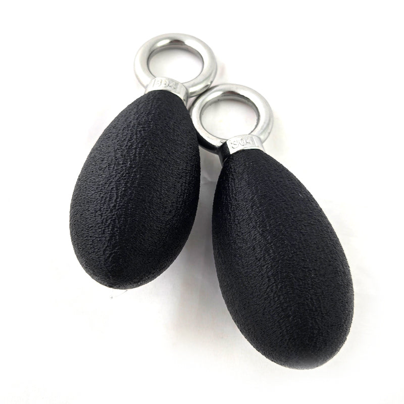 Pair of Darko Lifting Danglers in vibrant color, ergonomic avocado shape grip