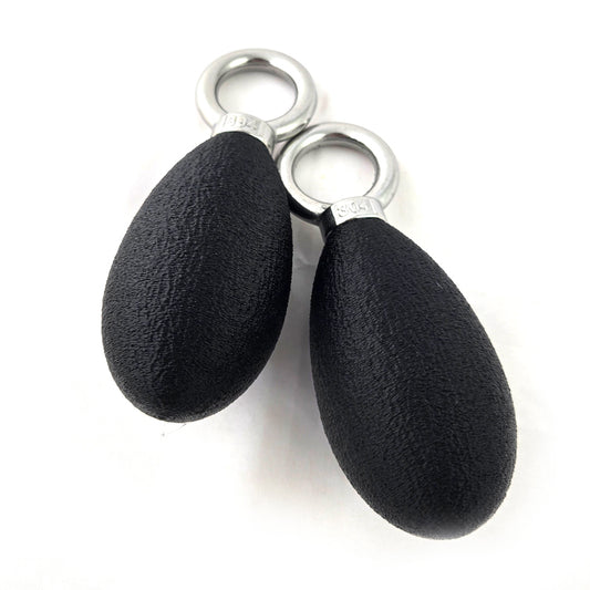 Pair of Darko Lifting Danglers in vibrant color, ergonomic avocado shape grip