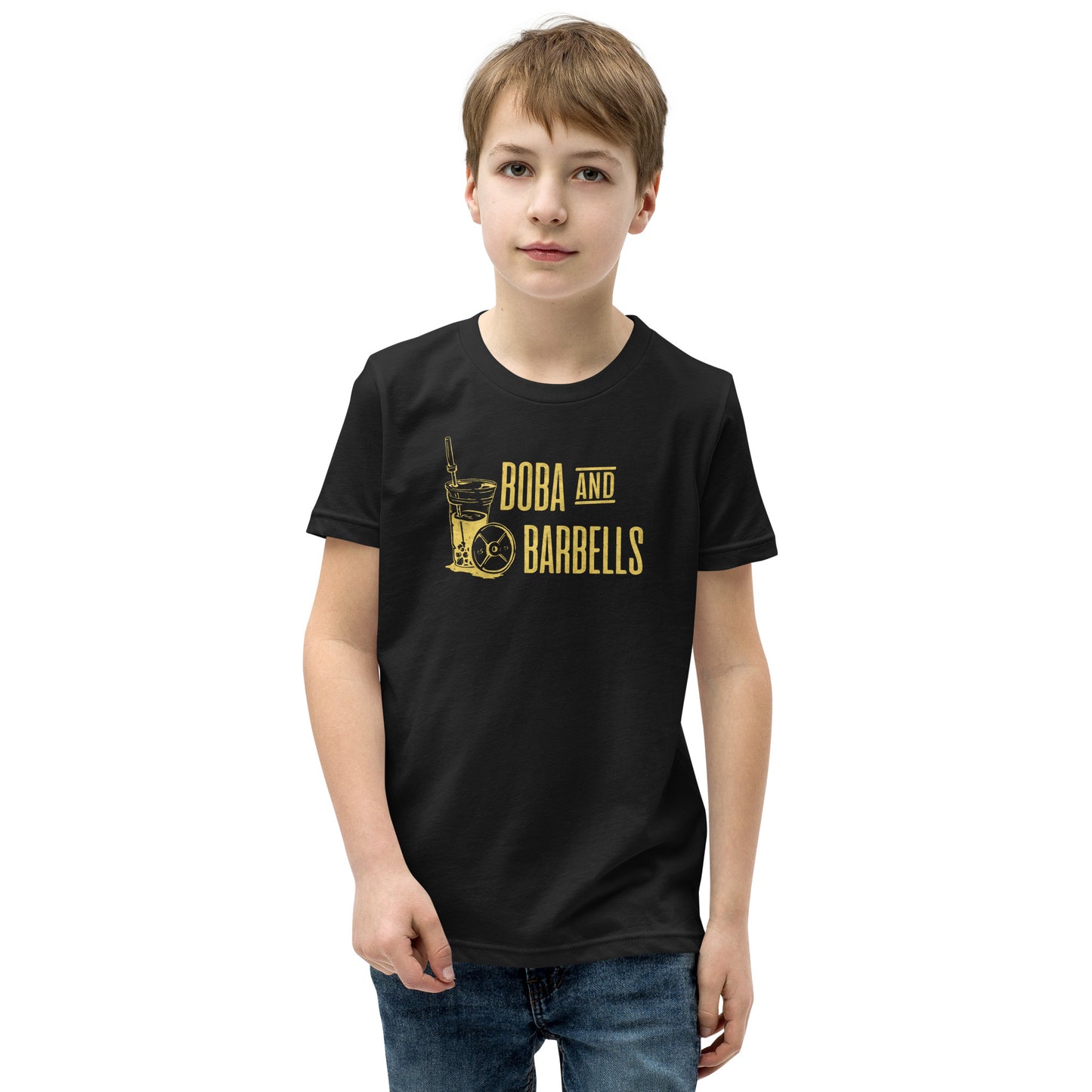 Boba and Barbells Youth Short Sleeve T-Shirt