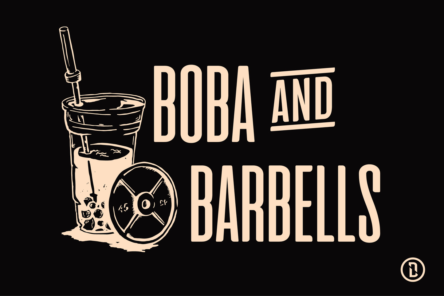 Boba and Barbells Vinyl Banner